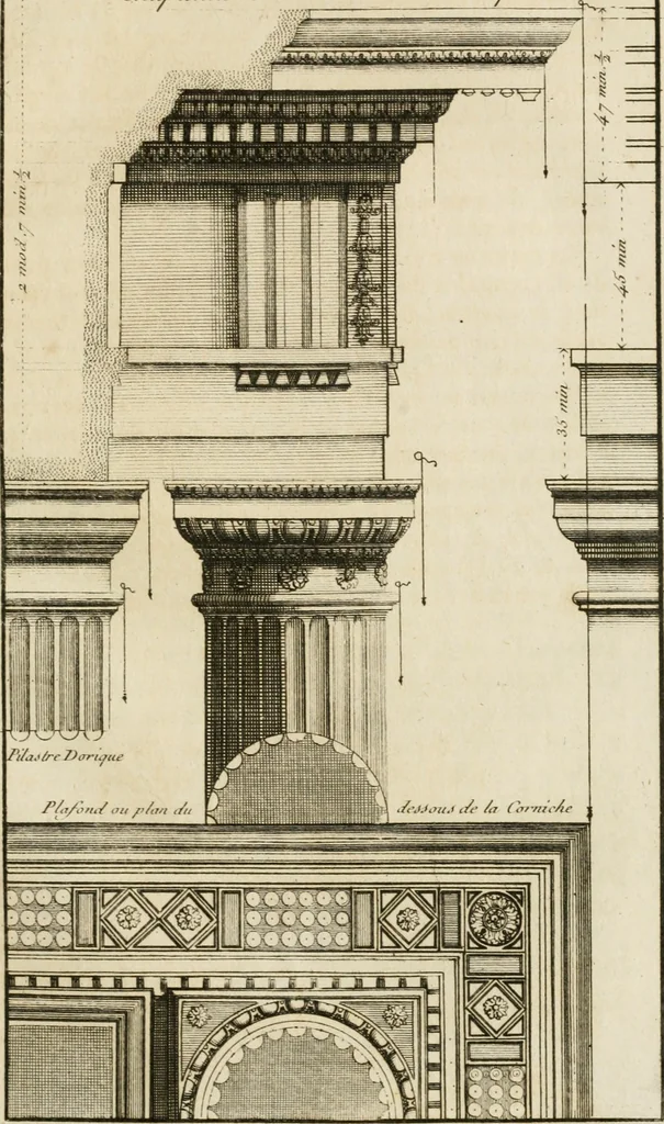An illustration from uvres d'architecture de Vincent Scamozzi, architecte de la République de Venise, 1764, leaf 166