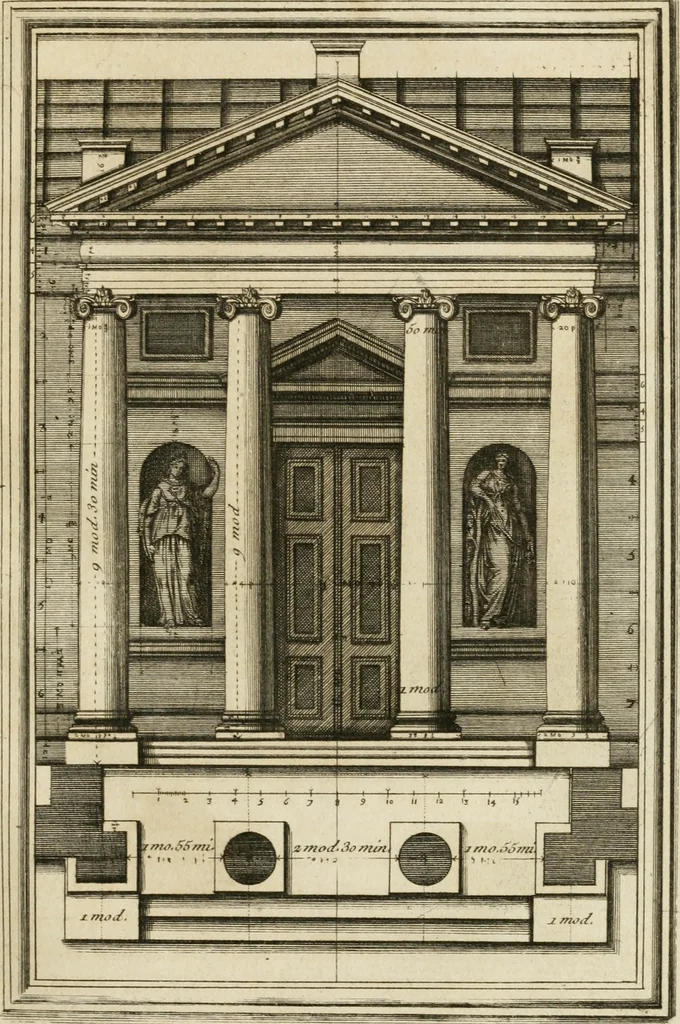 An illustration from uvres d'architecture de Vincent Scamozzi, architecte de la République de Venise, 1764, leaf 172