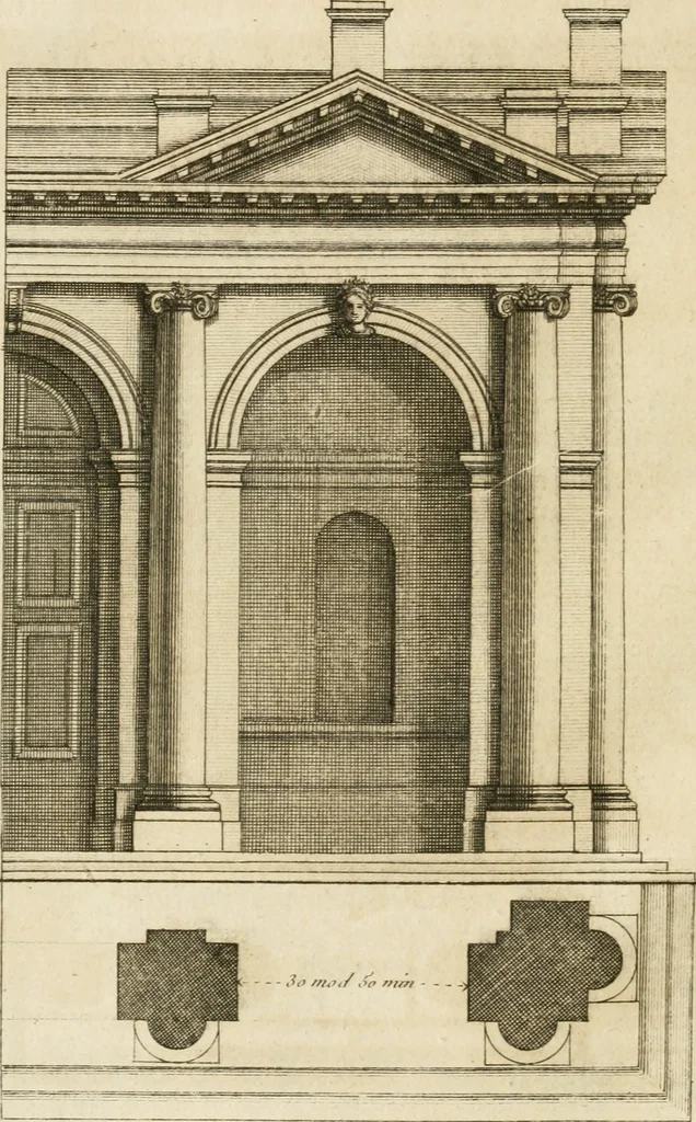 An illustration from uvres d'architecture de Vincent Scamozzi, architecte de la République de Venise, 1764, leaf 173