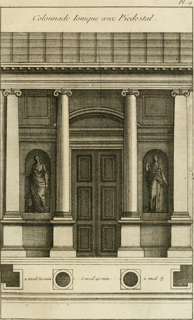 An illustration from uvres d'architecture de Vincent Scamozzi, architecte de la République de Venise, 1764, leaf 176