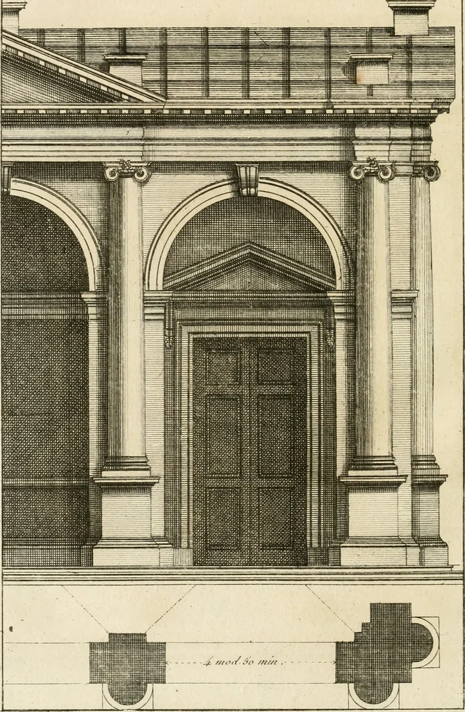 An illustration from uvres d'architecture de Vincent Scamozzi, architecte de la République de Venise, 1764, leaf 177