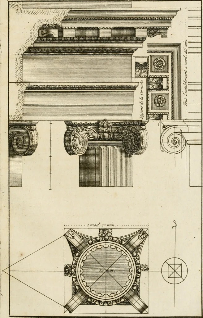 An illustration from uvres d'architecture de Vincent Scamozzi, architecte de la République de Venise, 1764, leaf 190