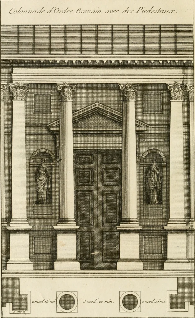 An illustration from uvres d'architecture de Vincent Scamozzi, architecte de la République de Venise, 1764, leaf 205