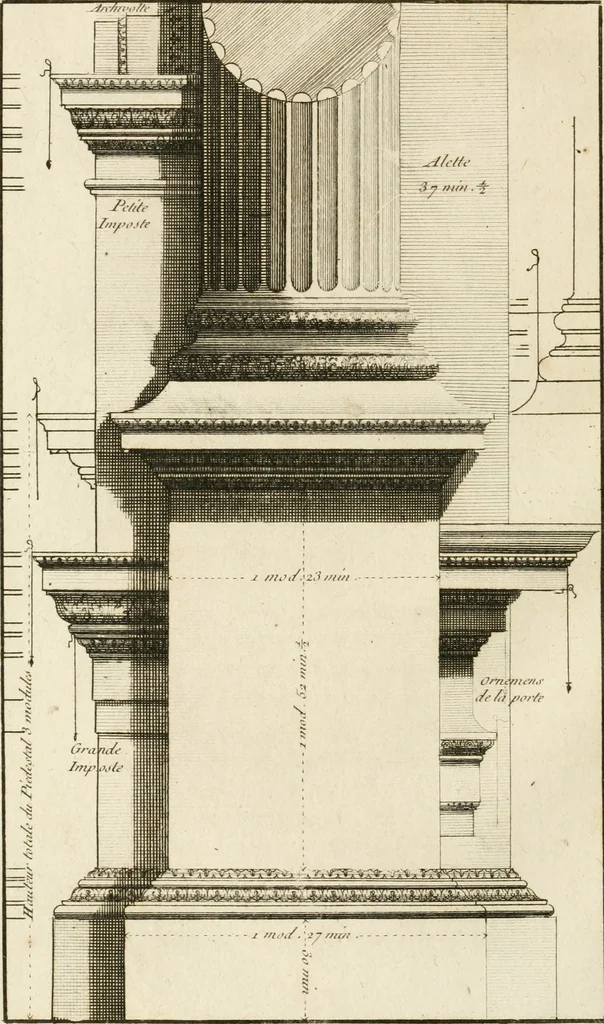 An illustration from uvres d'architecture de Vincent Scamozzi, architecte de la République de Venise, 1764, leaf 213
