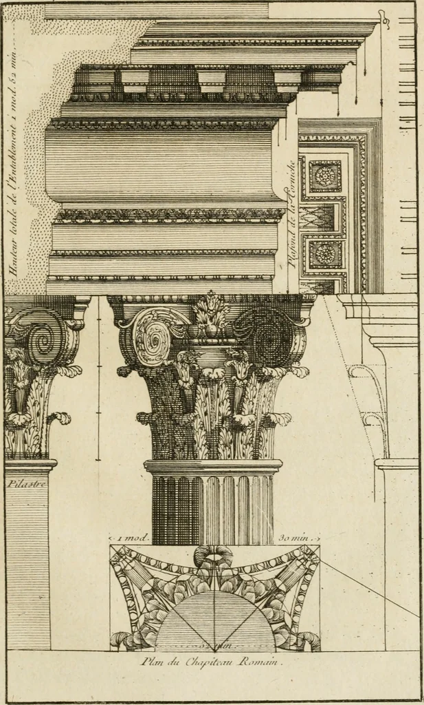 An illustration from uvres d'architecture de Vincent Scamozzi, architecte de la République de Venise, 1764, leaf 218