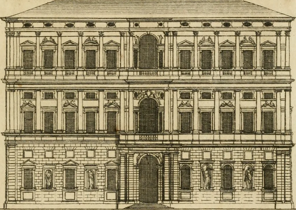 An illustration from uvres d'architecture de Vincent Scamozzi, architecte de la République de Venise, 1764, leaf 320