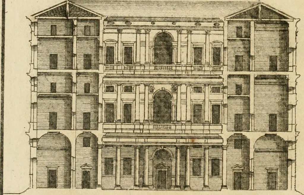 An illustration from uvres d'architecture de Vincent Scamozzi, architecte de la République de Venise, 1764, leaf 321