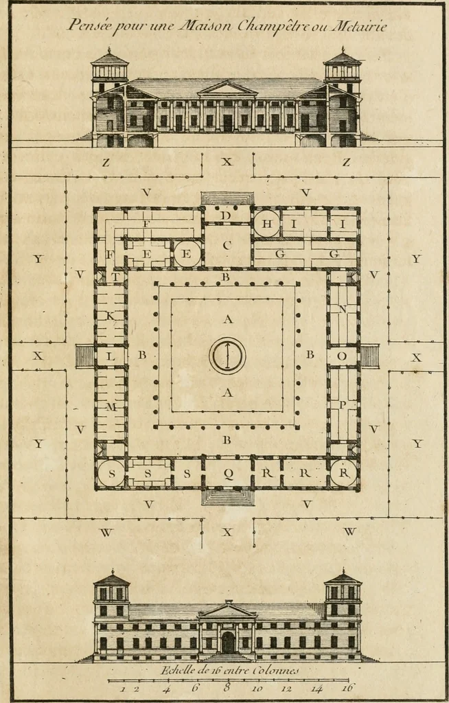 An illustration from uvres d'architecture de Vincent Scamozzi, architecte de la République de Venise, 1764, leaf 370