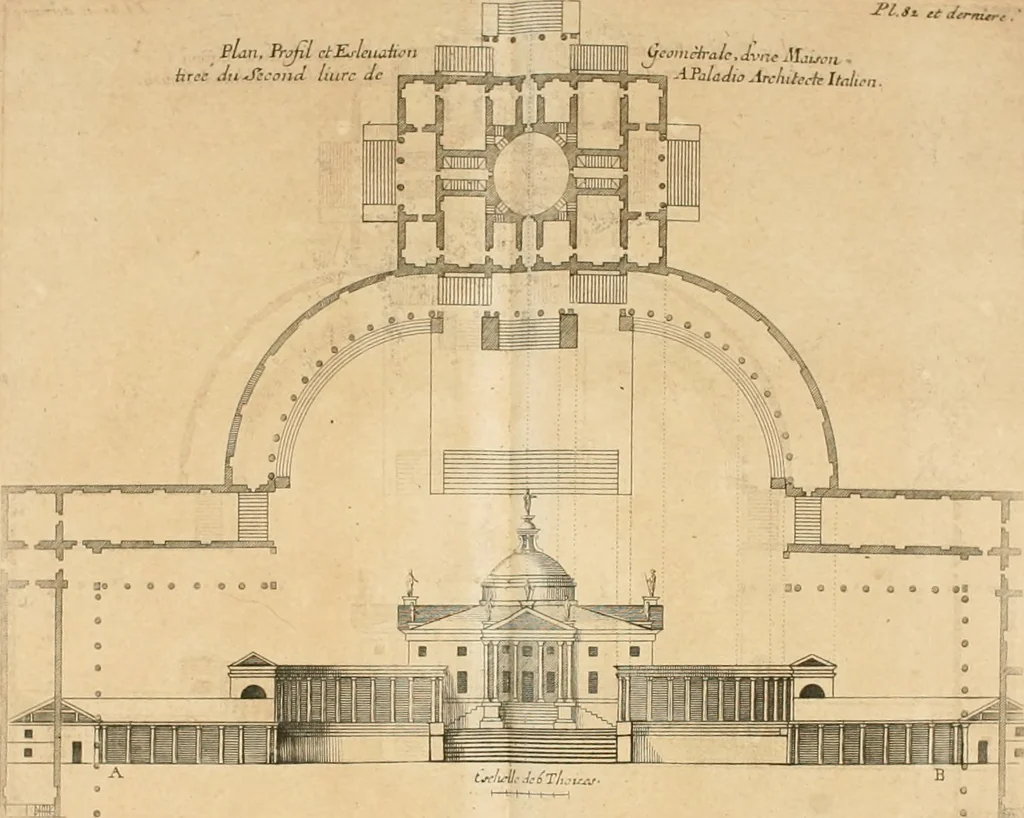 An illustration from uvres d'architecture de Vincent Scamozzi, architecte de la République de Venise, 1764, leaf 395