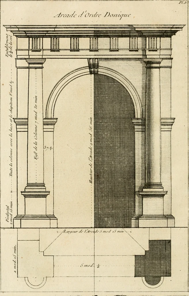 An illustration from uvres d'architecture de Vincent Scamozzi, architecte de la République de Venise, 1764, leaf 95