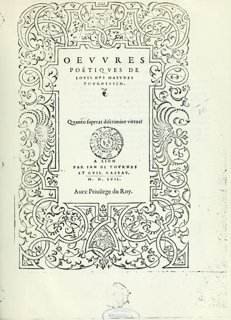 An illustration from Oeuvres poétiques, 1557, leaf 5