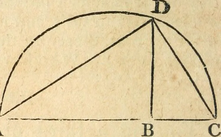 An illustration from The elements of Euclid : viz, the first six books, together with the eleventh and twelfth : the errors, by which Theon, or others, have long ago vitiated these books, are corrected, and some of Euclid's demonstrations are restored : also, The book of Euclid's data, in like manner corrected, 1834, leaf 139