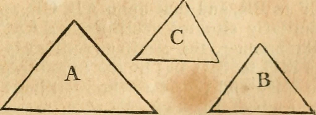 An illustration from The elements of Euclid : viz, the first six books, together with the eleventh and twelfth : the errors, by which Theon, or others, have long ago vitiated these books, are corrected, and some of Euclid's demonstrations are restored : also, The book of Euclid's data, in like manner corrected, 1834, leaf 146