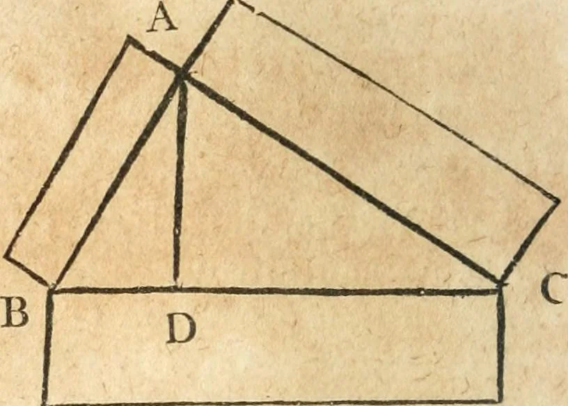 An illustration from The elements of Euclid : viz, the first six books, together with the eleventh and twelfth : the errors, by which Theon, or others, have long ago vitiated these books, are corrected, and some of Euclid's demonstrations are restored : also, The book of Euclid's data, in like manner corrected, 1834, leaf 155