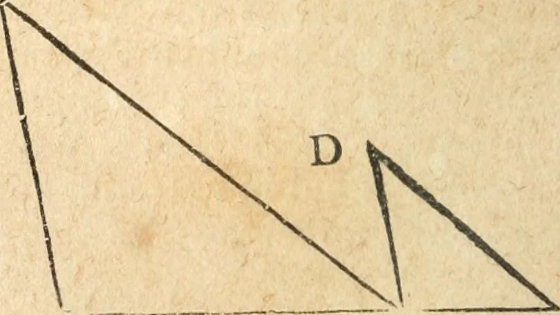 An illustration from The elements of Euclid : viz, the first six books, together with the eleventh and twelfth : the errors, by which Theon, or others, have long ago vitiated these books, are corrected, and some of Euclid's demonstrations are restored : also, The book of Euclid's data, in like manner corrected, 1834, leaf 155