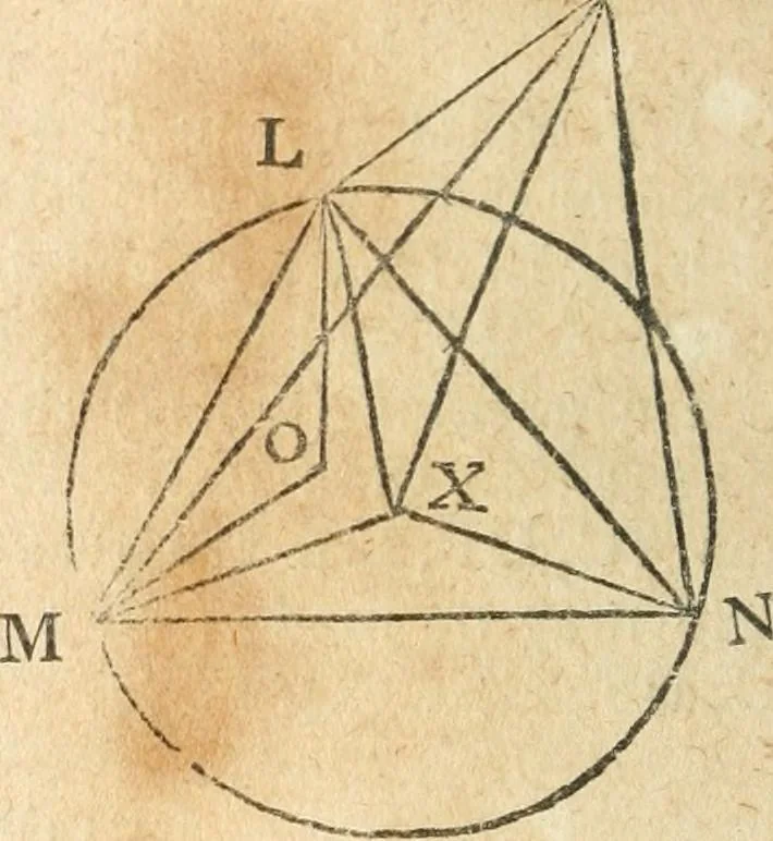 An illustration from The elements of Euclid : viz, the first six books, together with the eleventh and twelfth : the errors, by which Theon, or others, have long ago vitiated these books, are corrected, and some of Euclid's demonstrations are restored : also, The book of Euclid's data, in like manner corrected, 1834, leaf 177