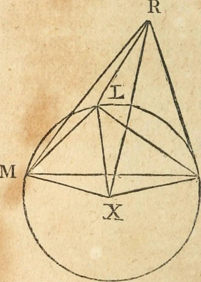 An illustration from The elements of Euclid : viz, the first six books, together with the eleventh and twelfth : the errors, by which Theon, or others, have long ago vitiated these books, are corrected, and some of Euclid's demonstrations are restored : also, The book of Euclid's data, in like manner corrected, 1834, leaf 179