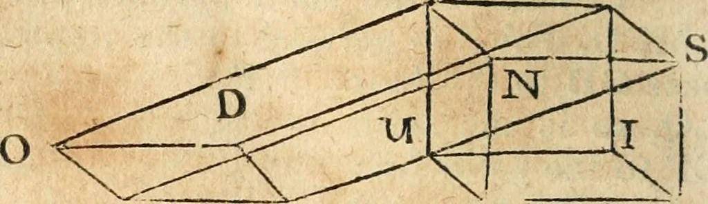 An illustration from The elements of Euclid : viz, the first six books, together with the eleventh and twelfth : the errors, by which Theon, or others, have long ago vitiated these books, are corrected, and some of Euclid's demonstrations are restored : also, The book of Euclid's data, in like manner corrected, 1834, leaf 191