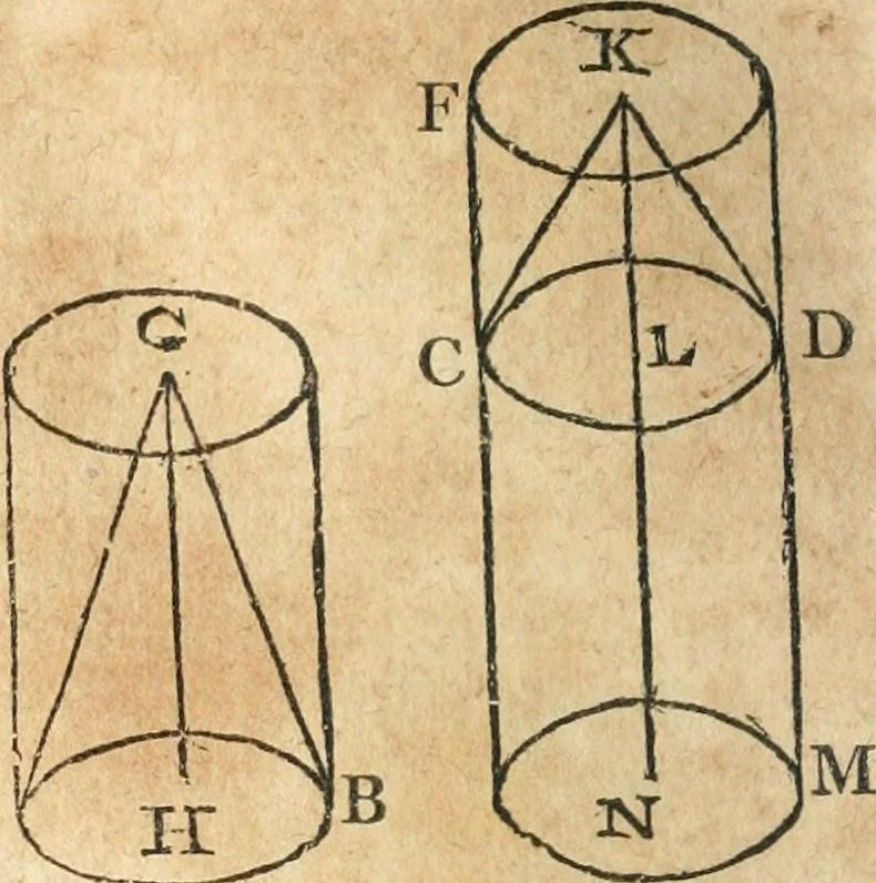 An illustration from The elements of Euclid : viz, the first six books, together with the eleventh and twelfth : the errors, by which Theon, or others, have long ago vitiated these books, are corrected, and some of Euclid's demonstrations are restored : also, The book of Euclid's data, in like manner corrected, 1834, leaf 229