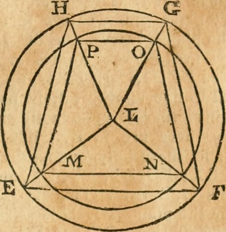 An illustration from The elements of Euclid : viz, the first six books, together with the eleventh and twelfth : the errors, by which Theon, or others, have long ago vitiated these books, are corrected, and some of Euclid's demonstrations are restored : also, The book of Euclid's data, in like manner corrected, 1834, leaf 232