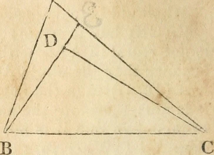 An illustration from The elements of Euclid : viz, the first six books, together with the eleventh and twelfth : the errors, by which Theon, or others, have long ago vitiated these books, are corrected, and some of Euclid's demonstrations are restored : also, The book of Euclid's data, in like manner corrected, 1834, leaf 27