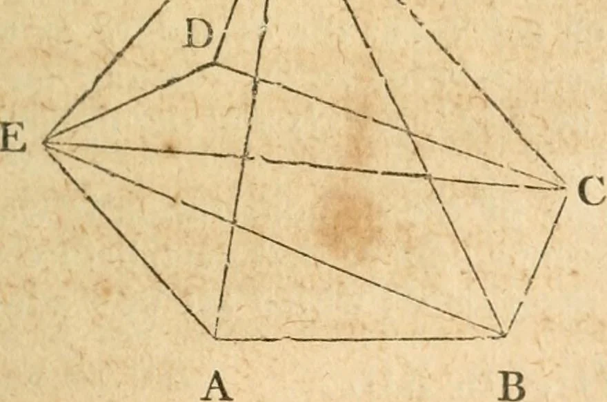 An illustration from The elements of Euclid : viz, the first six books, together with the eleventh and twelfth : the errors, by which Theon, or others, have long ago vitiated these books, are corrected, and some of Euclid's demonstrations are restored : also, The book of Euclid's data, in like manner corrected, 1834, leaf 290