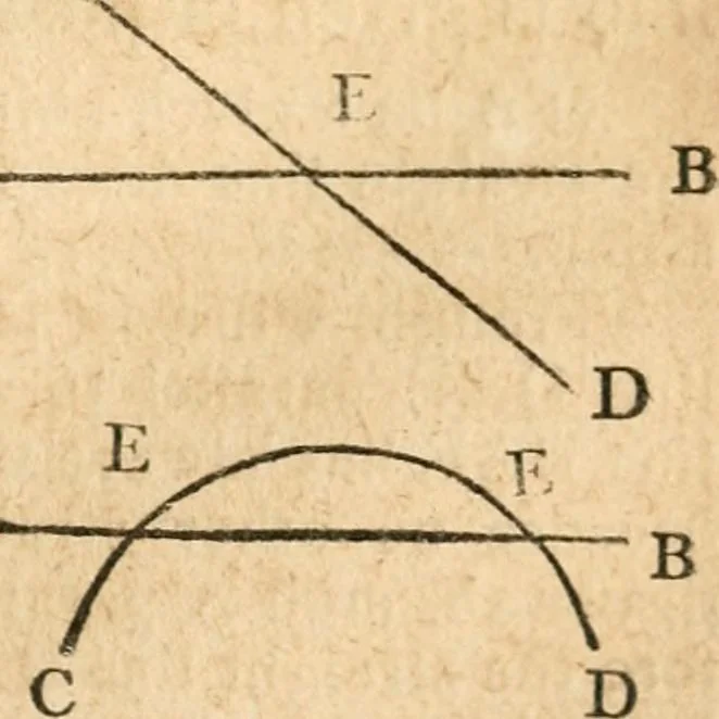 An illustration from The elements of Euclid : viz, the first six books, together with the eleventh and twelfth : the errors, by which Theon, or others, have long ago vitiated these books, are corrected, and some of Euclid's demonstrations are restored : also, The book of Euclid's data, in like manner corrected, 1834, leaf 314