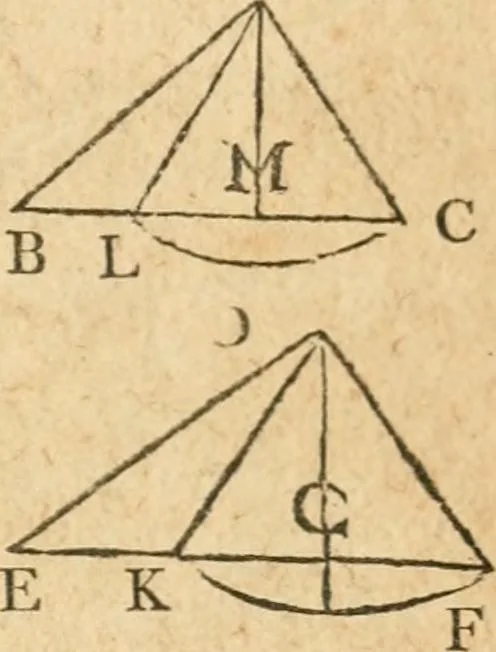 An illustration from The elements of Euclid : viz, the first six books, together with the eleventh and twelfth : the errors, by which Theon, or others, have long ago vitiated these books, are corrected, and some of Euclid's demonstrations are restored : also, The book of Euclid's data, in like manner corrected, 1834, leaf 326
