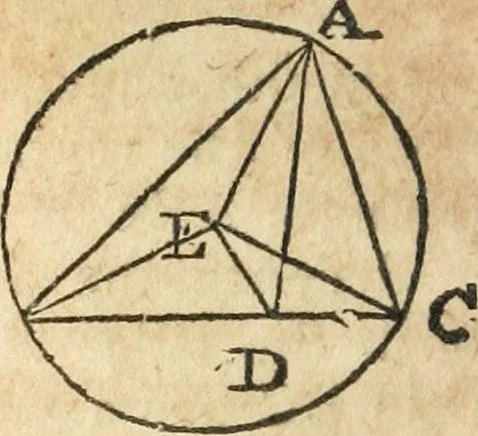 An illustration from The elements of Euclid : viz, the first six books, together with the eleventh and twelfth : the errors, by which Theon, or others, have long ago vitiated these books, are corrected, and some of Euclid's demonstrations are restored : also, The book of Euclid's data, in like manner corrected, 1834, leaf 353