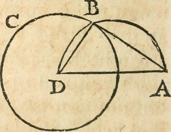 An illustration from The elements of Euclid : viz, the first six books, together with the eleventh and twelfth : the errors, by which Theon, or others, have long ago vitiated these books, are corrected, and some of Euclid's demonstrations are restored : also, The book of Euclid's data, in like manner corrected, 1834, leaf 369