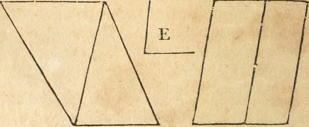 An illustration from The elements of Euclid : viz, the first six books, together with the eleventh and twelfth : the errors, by which Theon, or others, have long ago vitiated these books, are corrected, and some of Euclid's demonstrations are restored : also, The book of Euclid's data, in like manner corrected, 1834, leaf 41