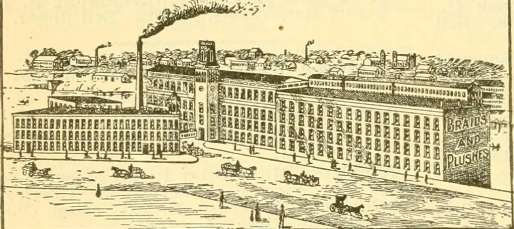 An illustration from Official American textile directory; containing reports of all the textile manufacturing establishments in the United States and Canada, together with the yarn trade index ... Comp. annually by the Textile world journal, 1901, leaf 395