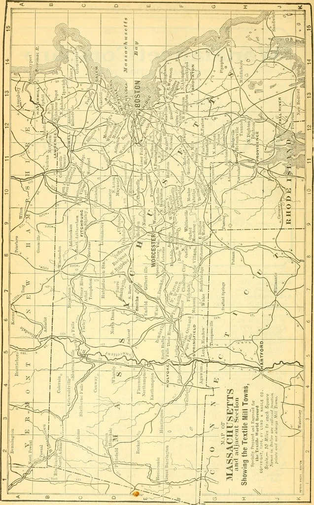 An illustration from Official American textile directory; containing reports of all the textile manufacturing establishments in the United States and Canada, together with the yarn trade index ... Comp. annually by the Textile world journal, 1906, leaf 135