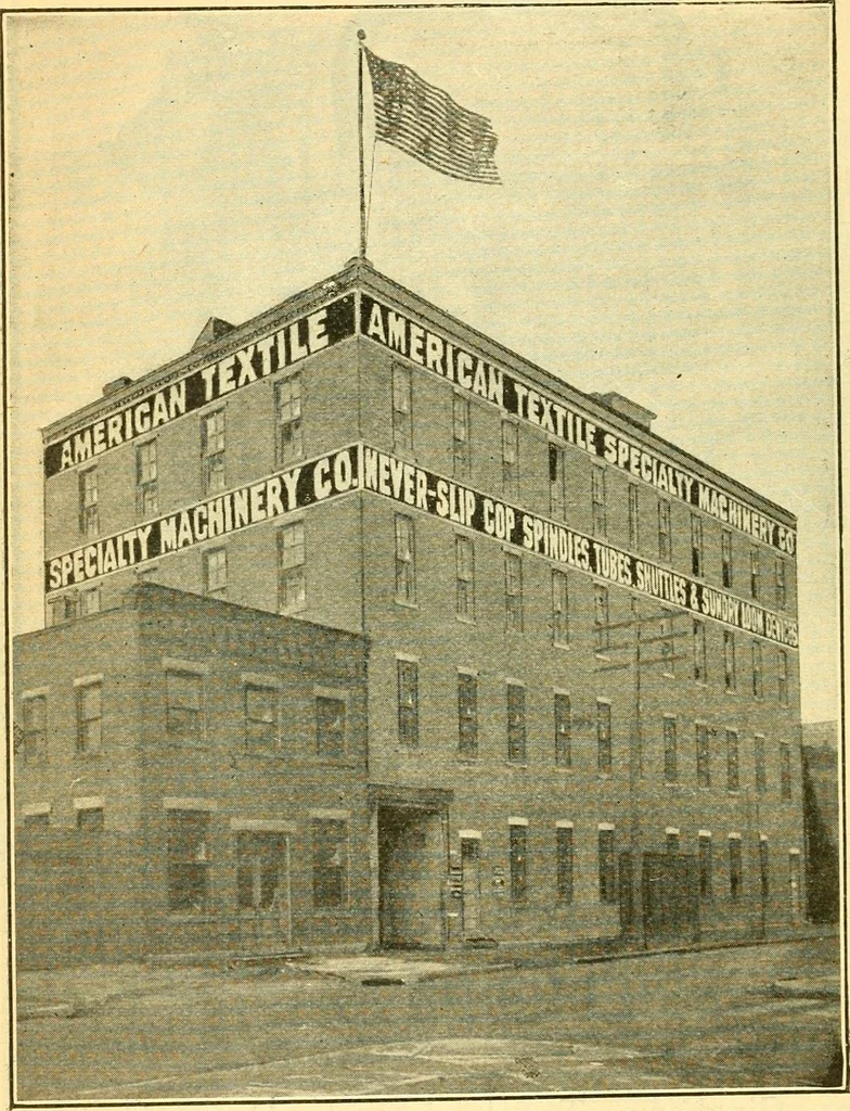 An illustration from Official American textile directory; containing reports of all the textile manufacturing establishments in the United States and Canada, together with the yarn trade index ... Comp. annually by the Textile world journal, 1906, leaf 25
