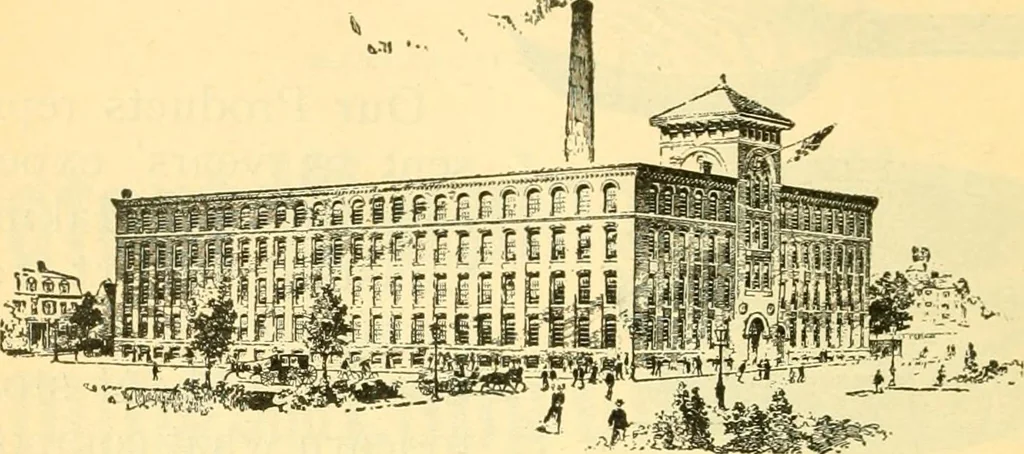 An illustration from Official American textile directory; containing reports of all the textile manufacturing establishments in the United States and Canada, together with the yarn trade index ... Comp. annually by the Textile world journal, 1906, leaf 31