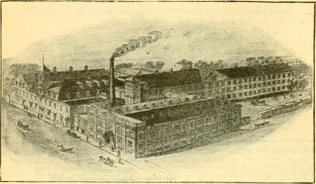 An illustration from Official American textile directory; containing reports of all the textile manufacturing establishments in the United States and Canada, together with the yarn trade index ... Comp. annually by the Textile world journal, 1906, leaf 39