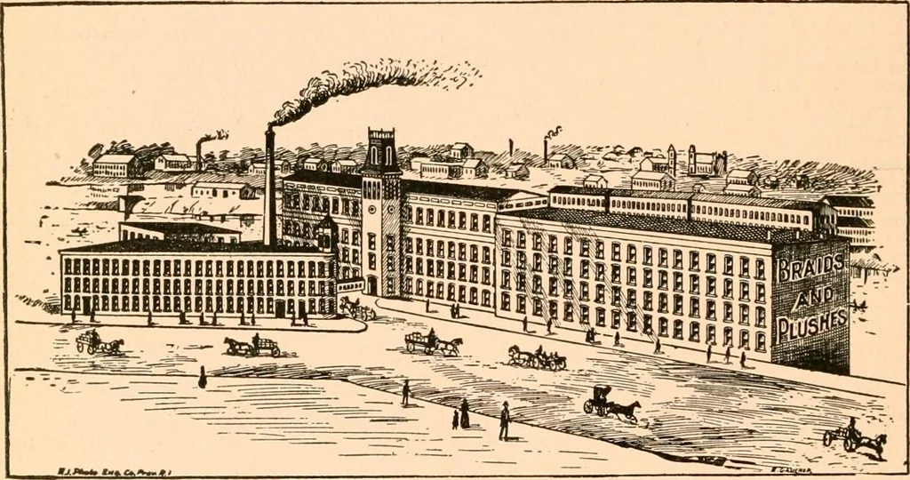 An illustration from Official American textile directory; containing reports of all the textile manufacturing establishments in the United States and Canada, together with the yarn trade index ... Comp. annually by the Textile world journal, 1906, leaf 477