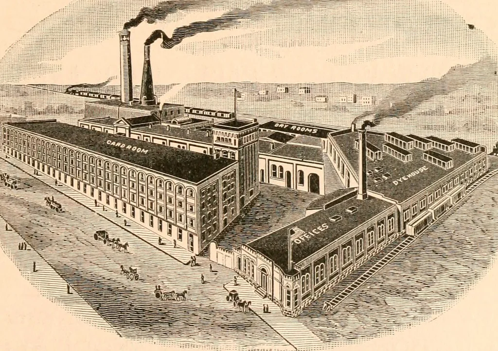 An illustration from Official American textile directory; containing reports of all the textile manufacturing establishments in the United States and Canada, together with the yarn trade index ... Comp. annually by the Textile world journal, 1906, leaf 506
