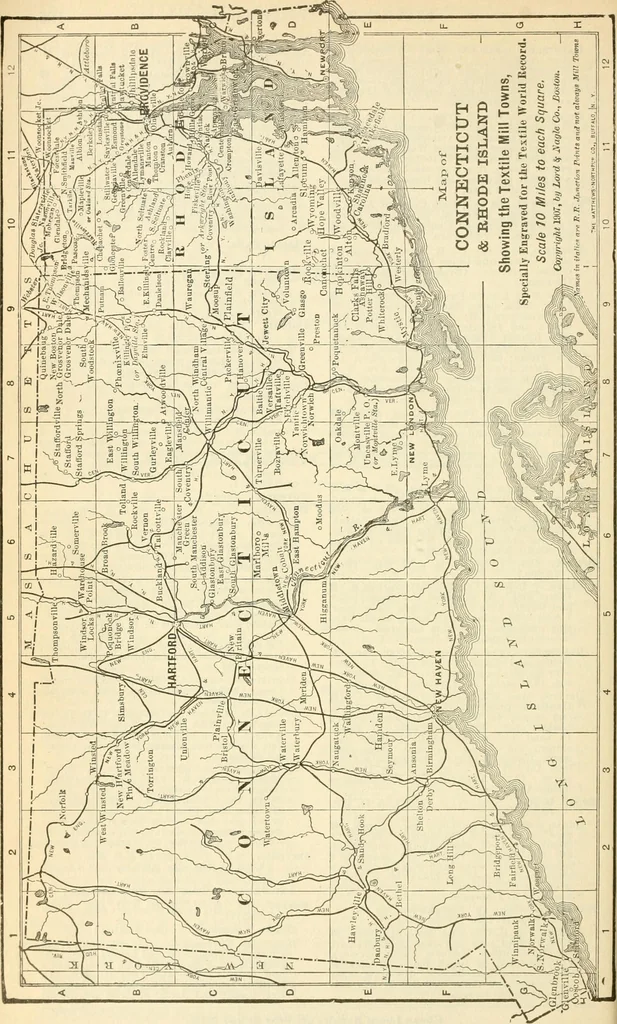 An illustration from Official American textile directory; containing reports of all the textile manufacturing establishments in the United States and Canada, together with the yarn trade index ... Comp. annually by the Textile world journal, 1913, leaf 105