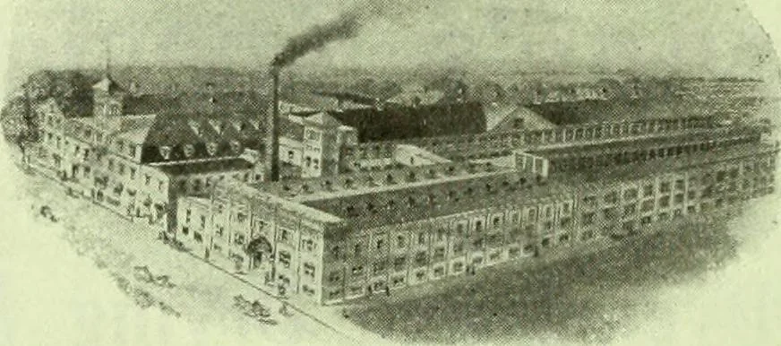 An illustration from Official American textile directory; containing reports of all the textile manufacturing establishments in the United States and Canada, together with the yarn trade index ... Comp. annually by the Textile world journal, 1913, leaf 23