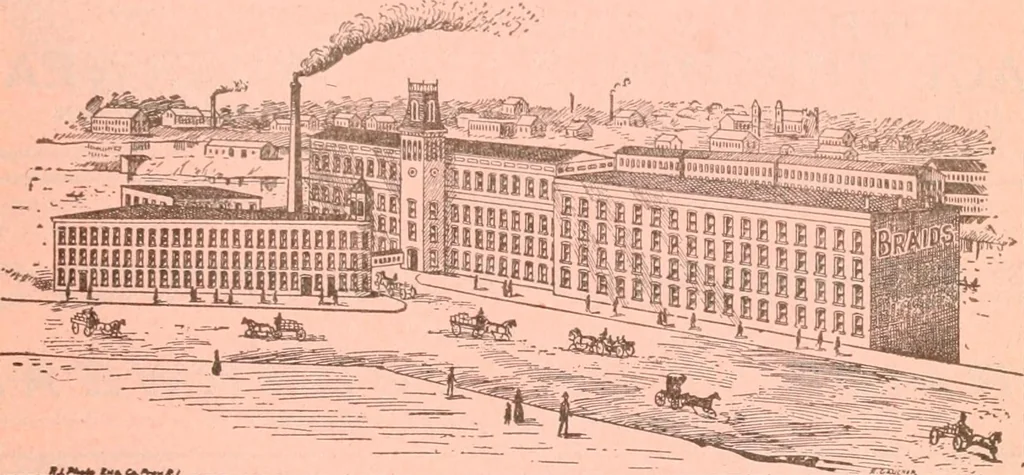 An illustration from Official American textile directory; containing reports of all the textile manufacturing establishments in the United States and Canada, together with the yarn trade index ... Comp. annually by the Textile world journal, 1913, leaf 484