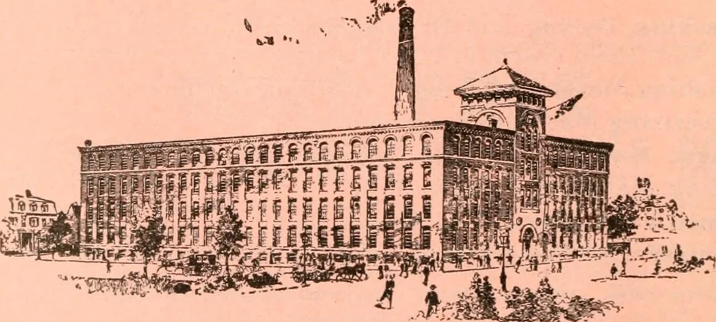 An illustration from Official American textile directory; containing reports of all the textile manufacturing establishments in the United States and Canada, together with the yarn trade index ... Comp. annually by the Textile world journal, 1913, leaf 613