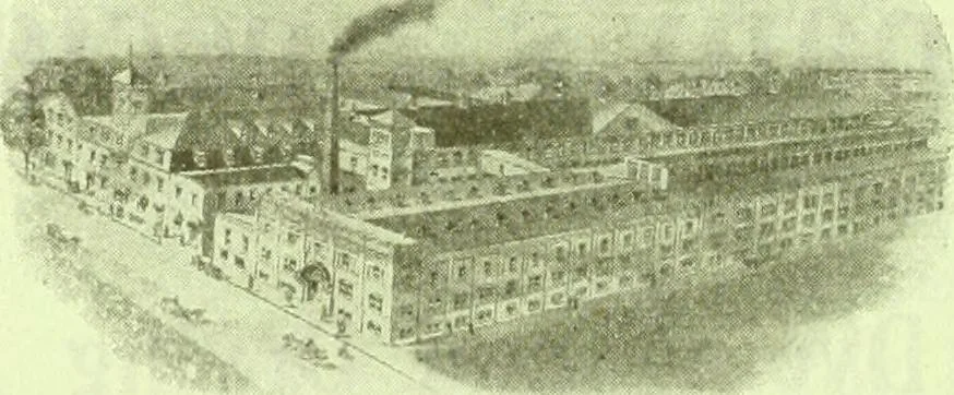 An illustration from Official American textile directory; containing reports of all the textile manufacturing establishments in the United States and Canada, together with the yarn trade index ... Comp. annually by the Textile world journal, 1914, leaf 25