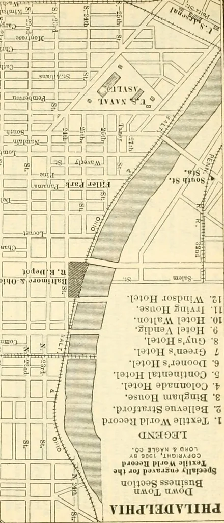 An illustration from Official American textile directory; containing reports of all the textile manufacturing establishments in the United States and Canada, together with the yarn trade index ... Comp. annually by the Textile world journal, 1914, leaf 272