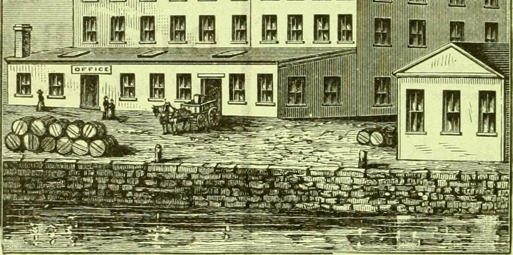 An illustration from Official American textile directory; containing reports of all the textile manufacturing establishments in the United States and Canada, together with the yarn trade index ... Comp. annually by the Textile world journal, 1915, leaf 81