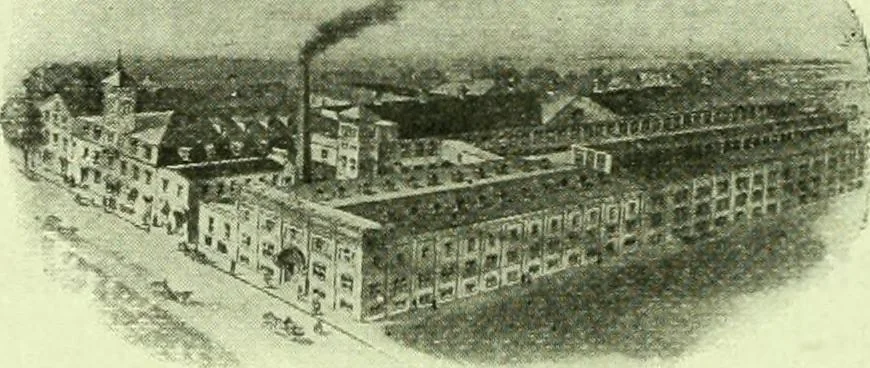 An illustration from Official American textile directory; containing reports of all the textile manufacturing establishments in the United States and Canada, together with the yarn trade index ... Comp. annually by the Textile world journal, 1916, leaf 27