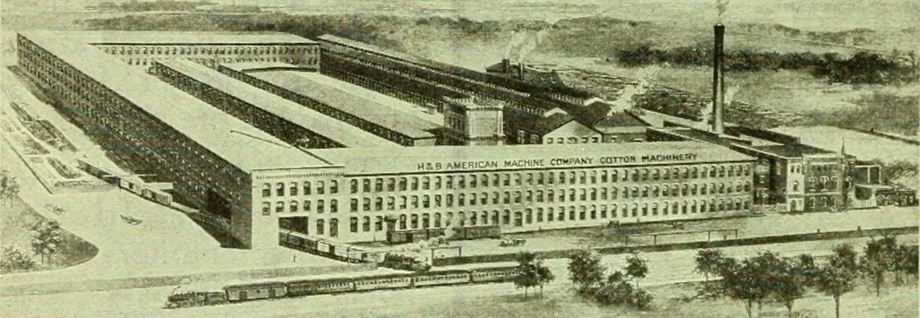 An illustration from Official American textile directory; containing reports of all the textile manufacturing establishments in the United States and Canada, together with the yarn trade index ... Comp. annually by the Textile world journal, 1916, leaf 77