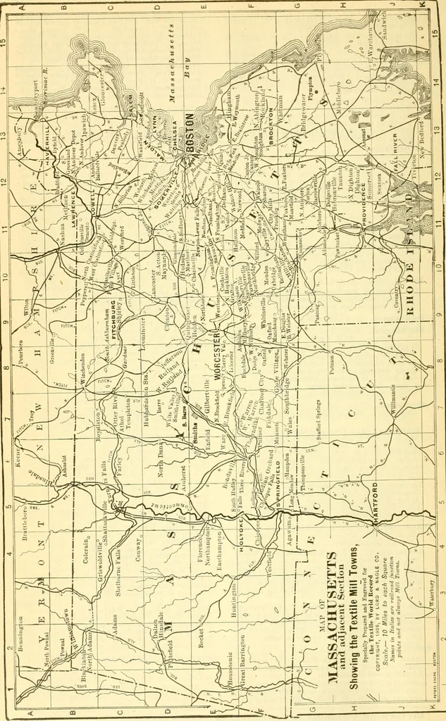 An illustration from Official American textile directory; containing reports of all the textile manufacturing establishments in the United States and Canada, together with the yarn trade index ... Comp. annually by the Textile world journal, 1917, leaf 153