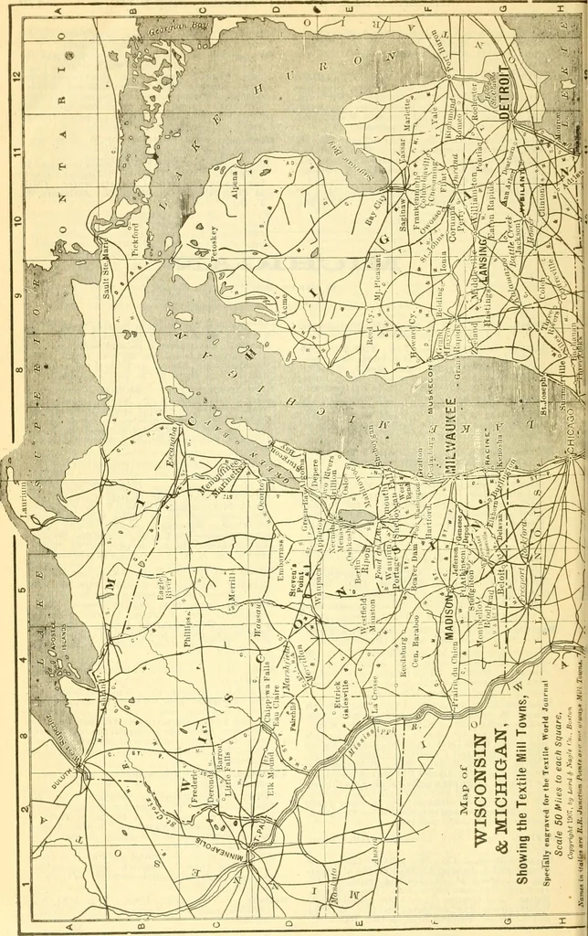 An illustration from Official American textile directory; containing reports of all the textile manufacturing establishments in the United States and Canada, together with the yarn trade index ... Comp. annually by the Textile world journal, 1917, leaf 187