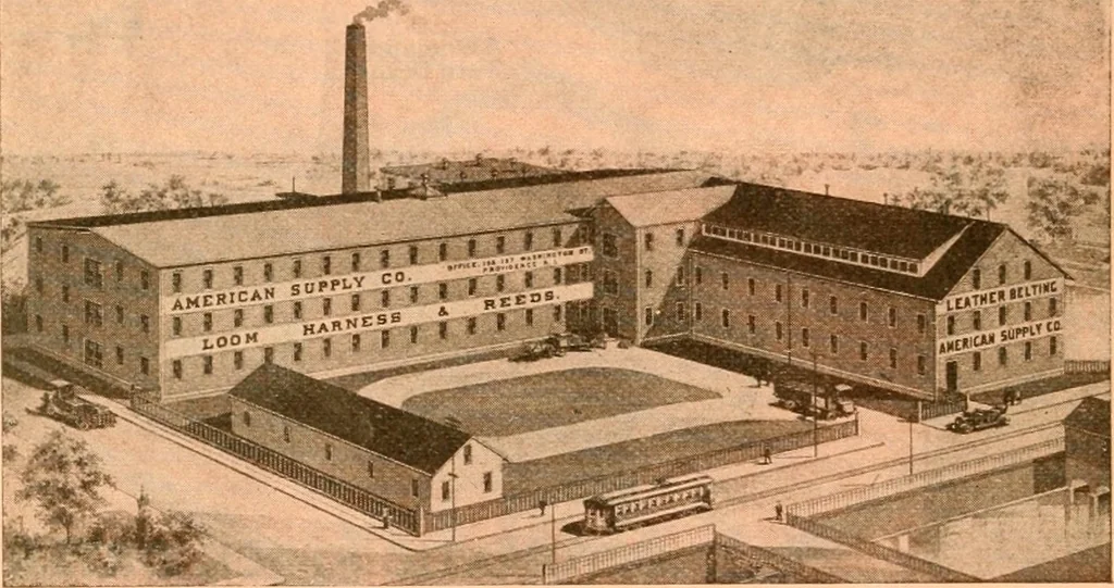 An illustration from Official American textile directory; containing reports of all the textile manufacturing establishments in the United States and Canada, together with the yarn trade index ... Comp. annually by the Textile world journal, 1917, leaf 7